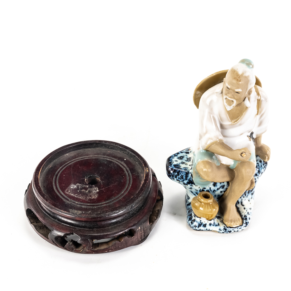 Pair of Chinese Mudman Style Figures on Bases