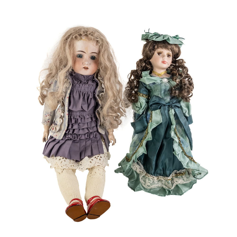(2) Victorian-Style Porcelain Dolls