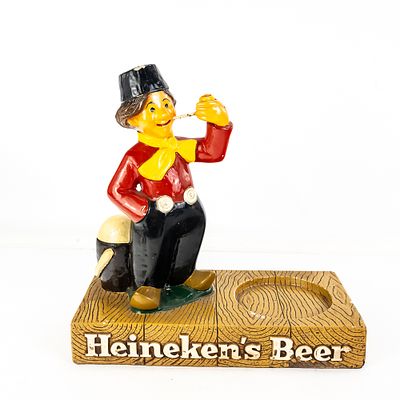 Vintage Heineken Dutch Boy Advertising Display, composite resin featuring hand-painted details 