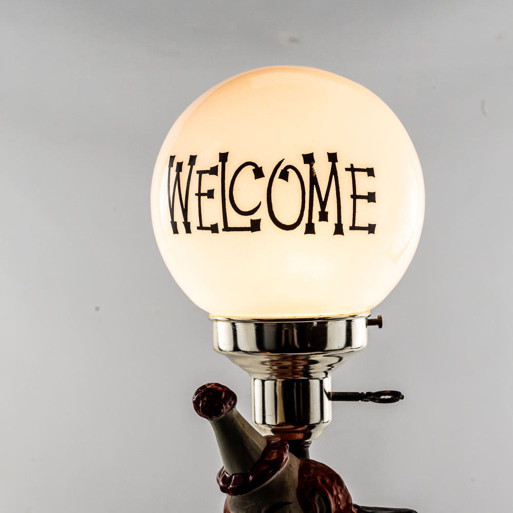 Vintage Circus Clown "Welcome" Table Lamp
