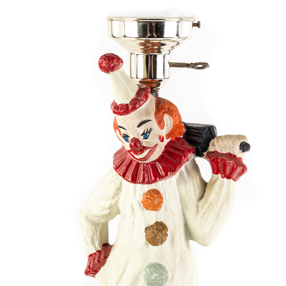 Vintage Circus Clown "Welcome" Table Lamp