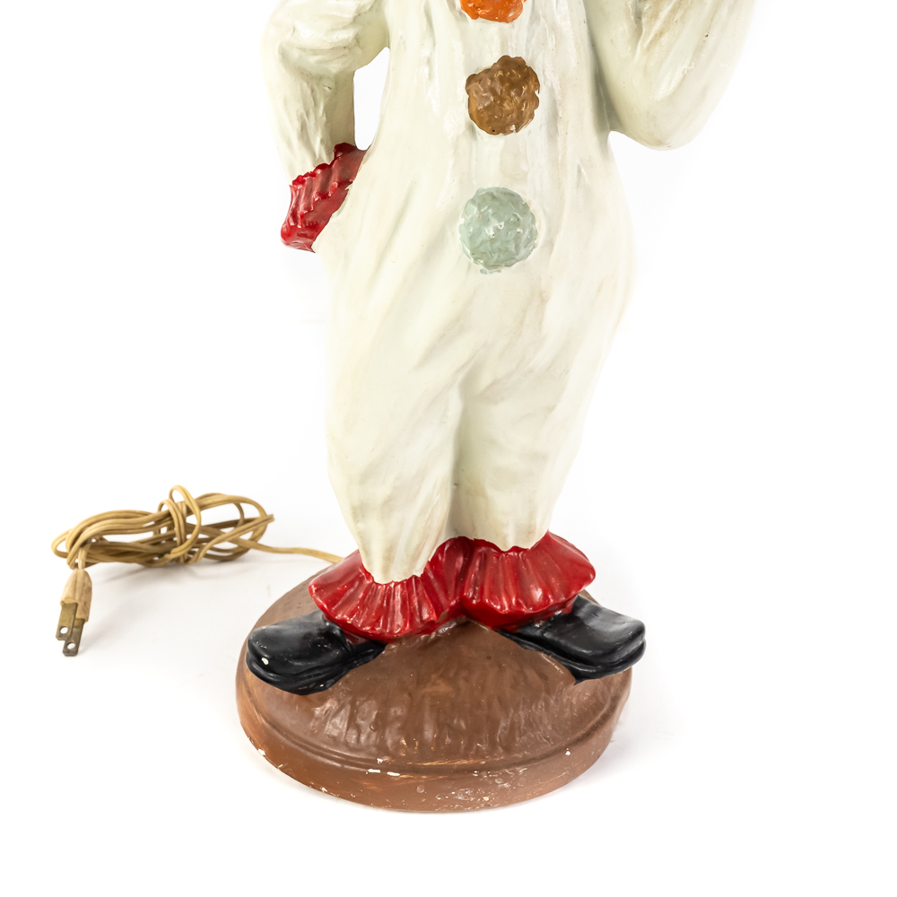 Vintage Circus Clown "Welcome" Table Lamp