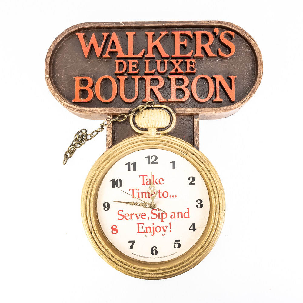 Vintage Walker's DeLuxe Bourbon Advertising Sign