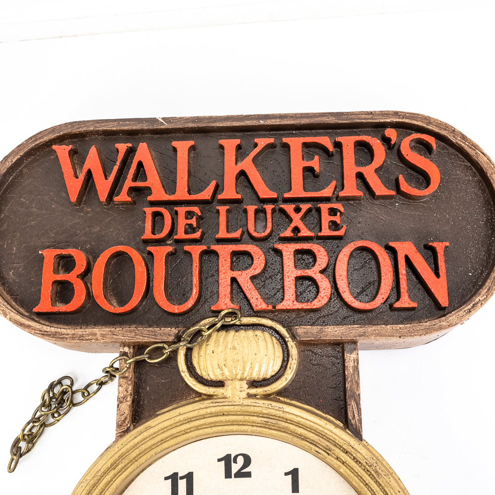 Vintage Walker's DeLuxe Bourbon Advertising Sign