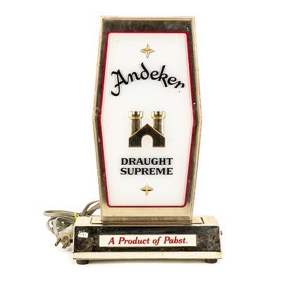 Vintage Andeker Draught Supreme Lighted Bar Sign, Andeker was originally introduced by Pabst 