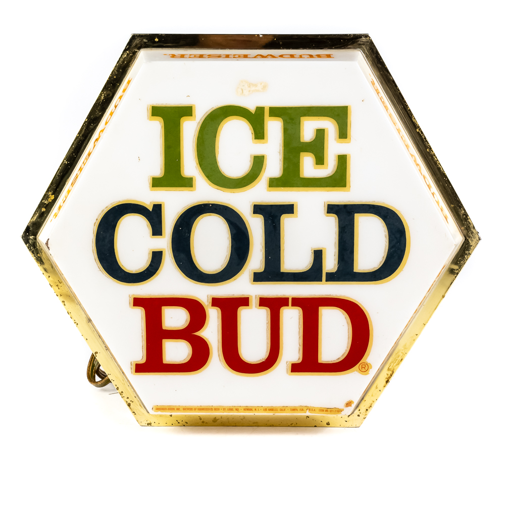 Vintage Budweiser Ice Cold Bud Lighted Sign