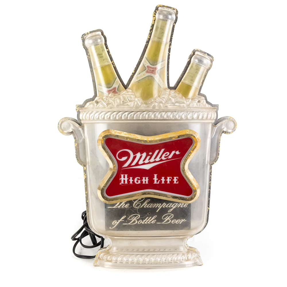 Vintage Miller High Life Champagne Bucket Sign