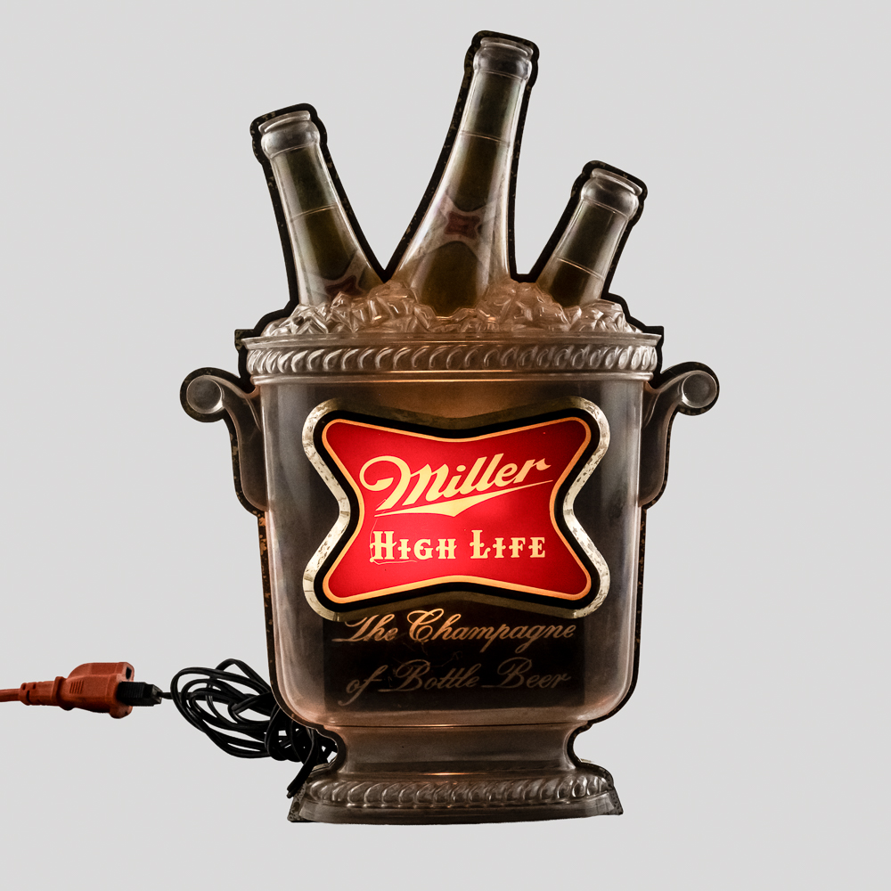 Vintage Miller High Life Champagne Bucket Sign