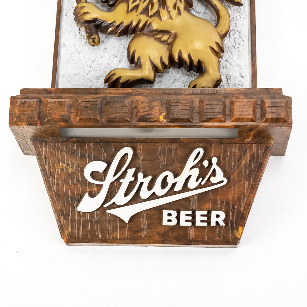 Vintage Stroh's Beer Wall Sconce