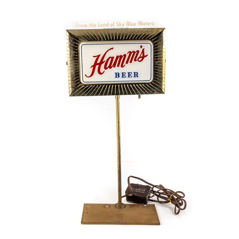 Vintage Hamm's Beer Lighted Counter Display Sign