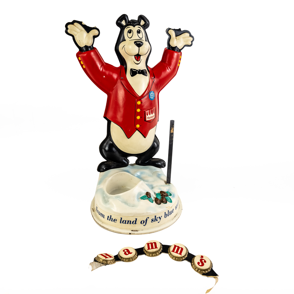 Vintage Hamm's Beer Juggling Bear Display Sign