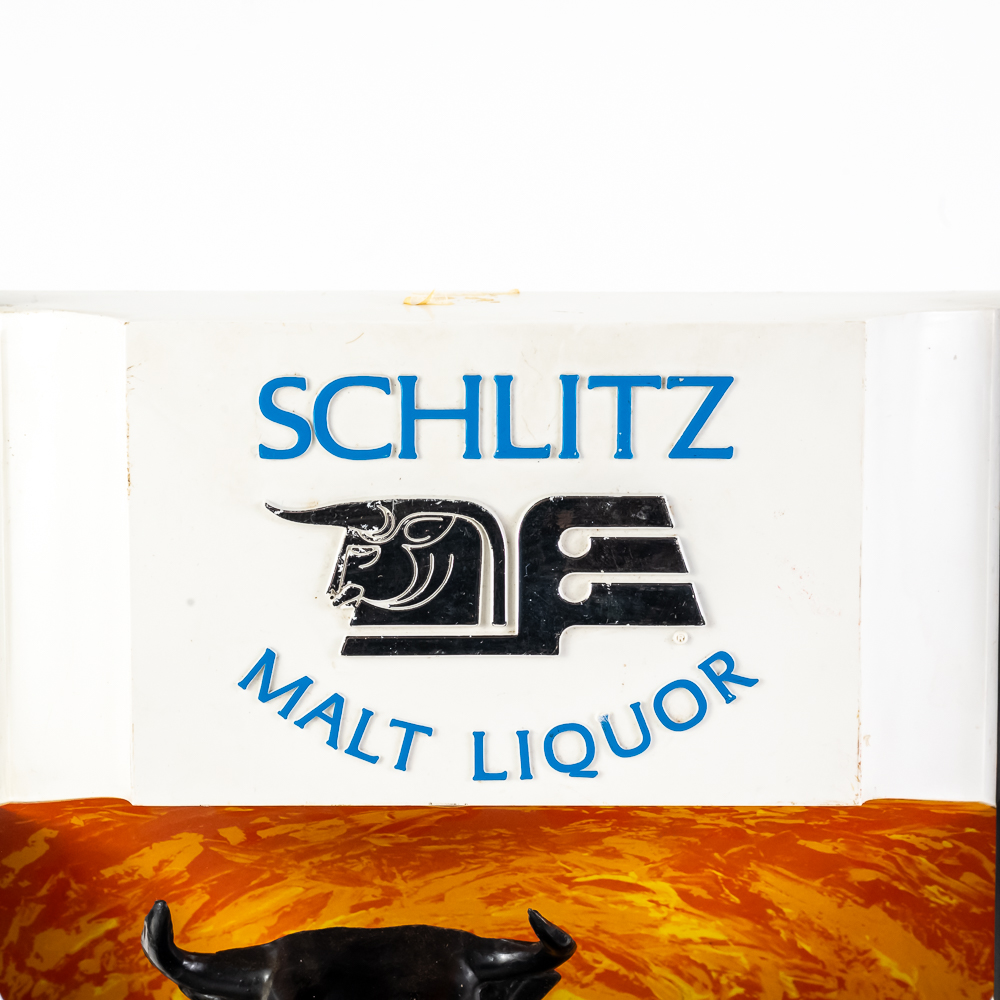 Vintage Schlitz Malt Liquor 3D Charging Bull Sign
