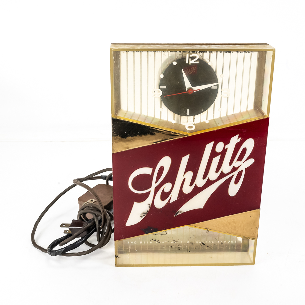 Vintage Schlitz Beer Lighted Clock Sign