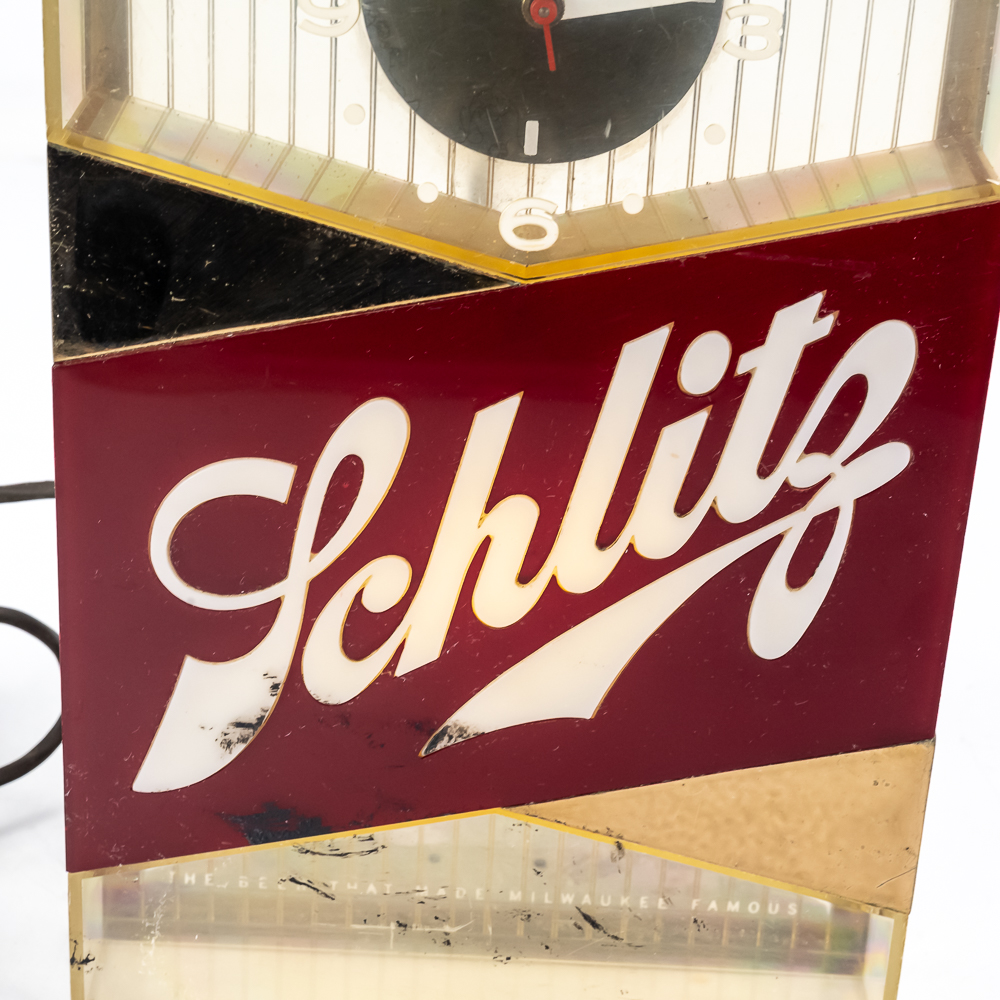 Vintage Schlitz Beer Lighted Clock Sign