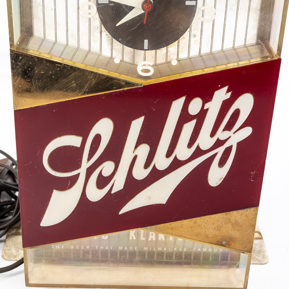 Vintage Schlitz Beer Lighted Clock Sign