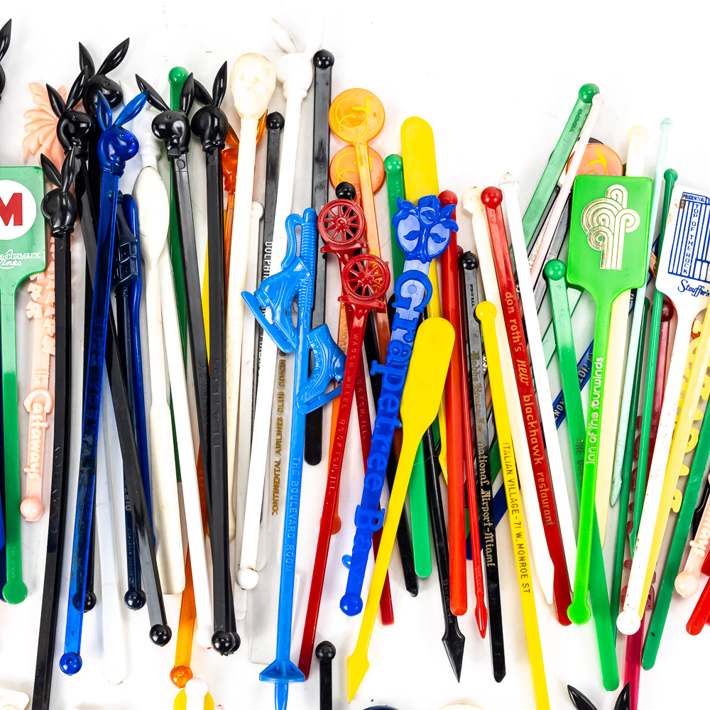 Large Assortment of Vintage Swizzle Sticks
