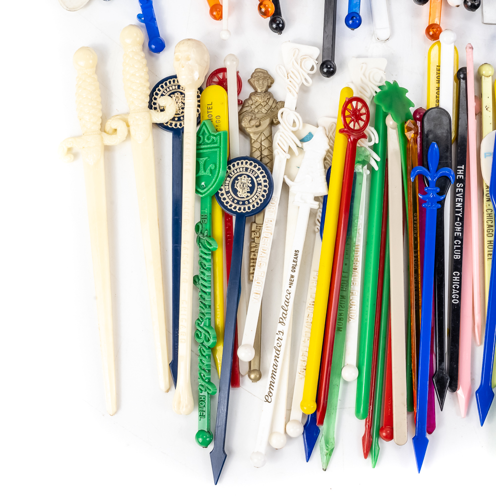 Large Assortment of Vintage Swizzle Sticks