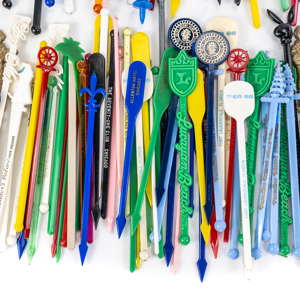 Large Assortment of Vintage Swizzle Sticks