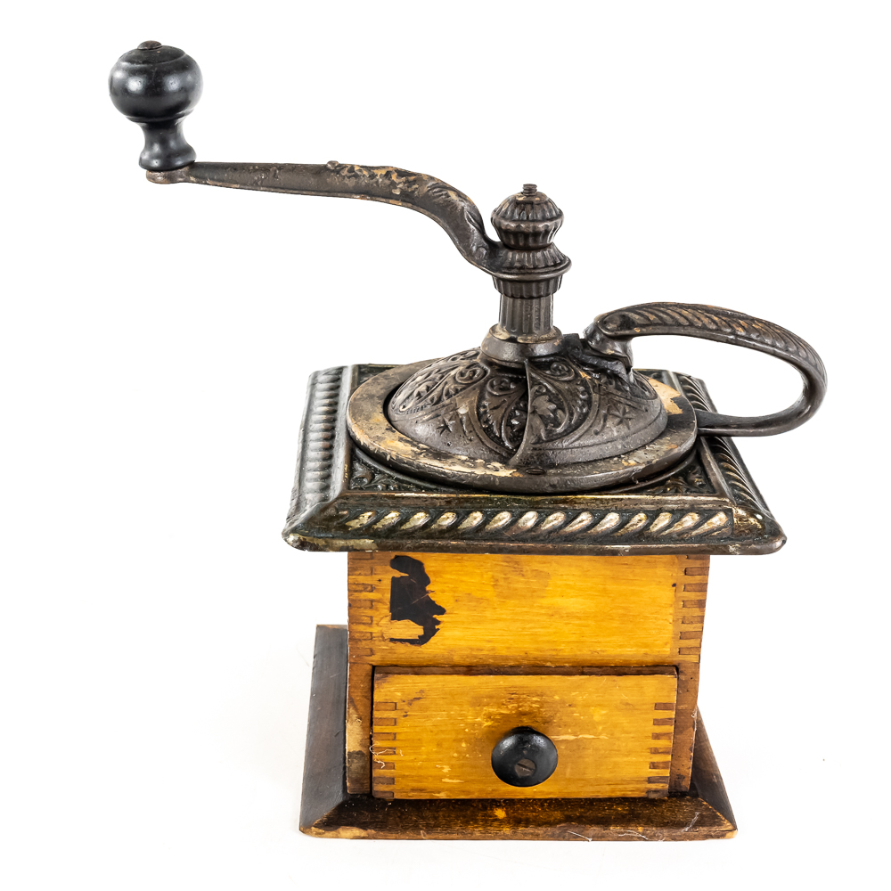 Antique Box-Style Manual Coffee Grinder