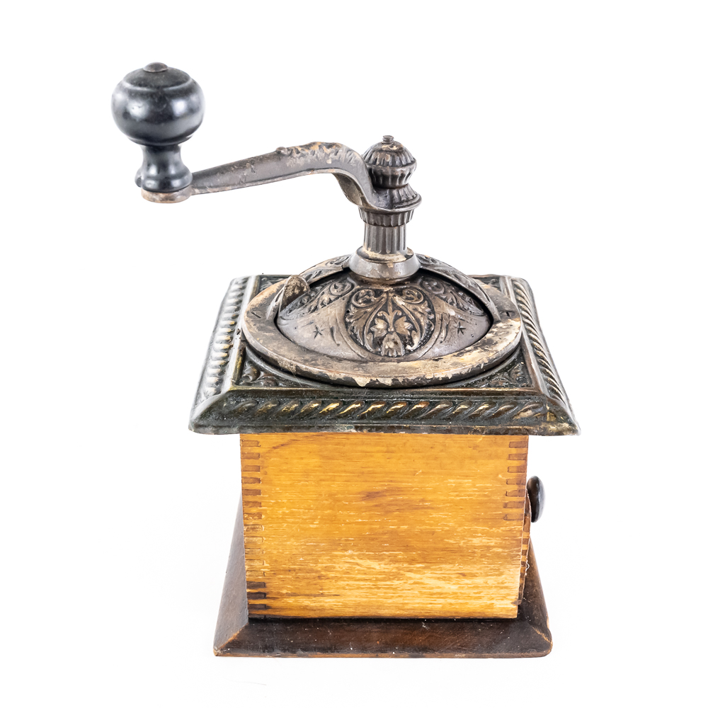 Antique Box-Style Manual Coffee Grinder