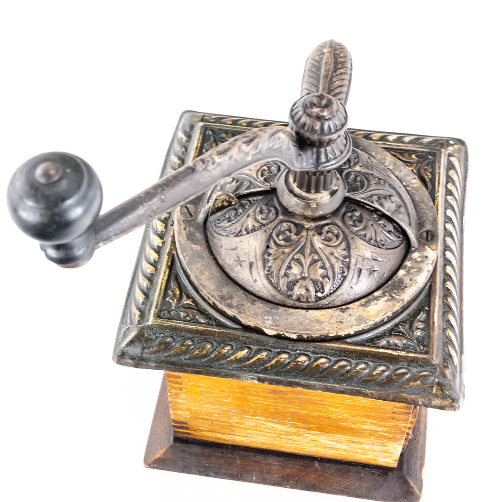Antique Box-Style Manual Coffee Grinder