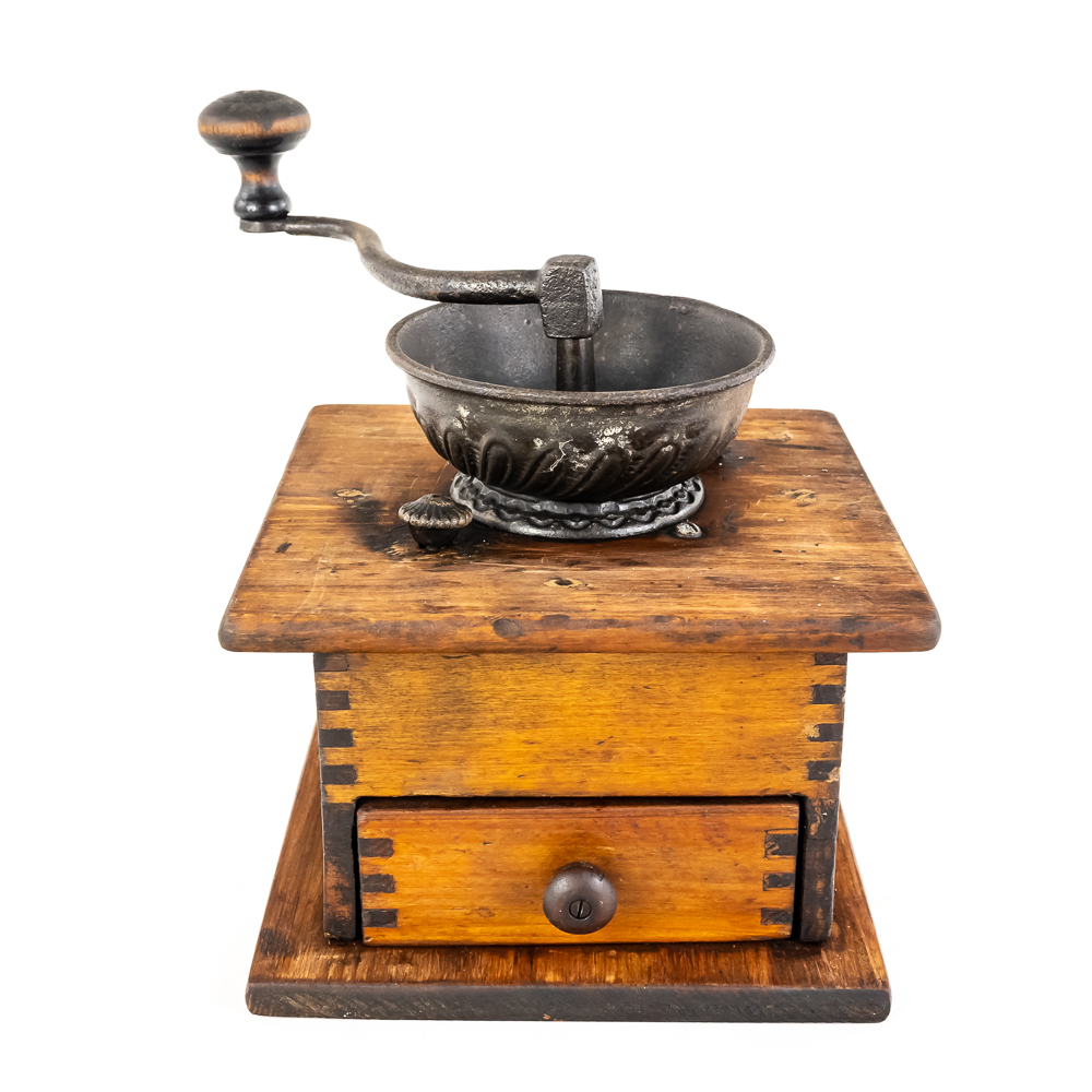 Antique Box-Style Manual Coffee Grinder
