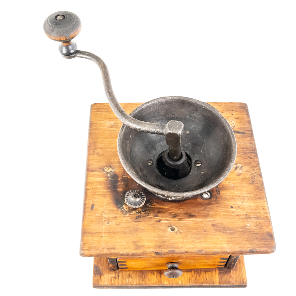 Antique Box-Style Manual Coffee Grinder