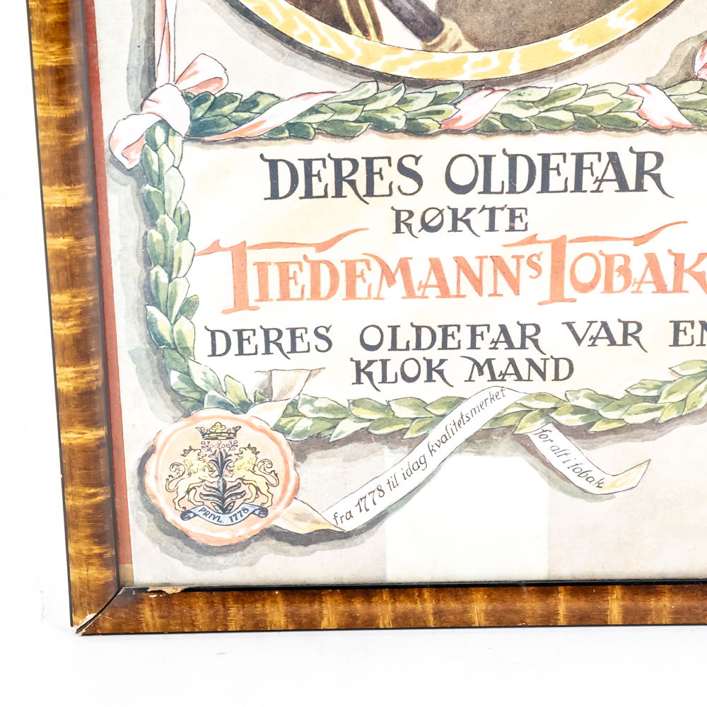 Vintage Tiedemanns Tobacco Advertisement Poster