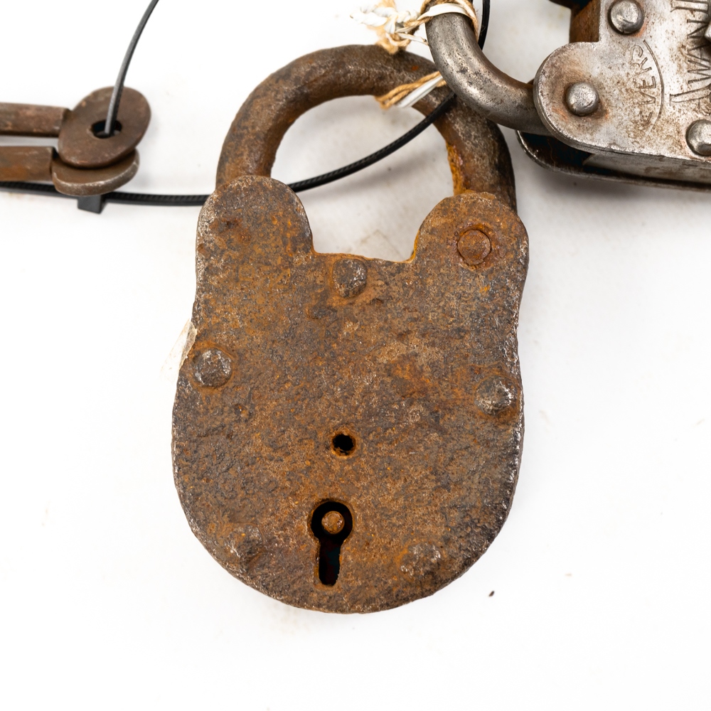 (2) Antique/Vintage Industrial Iron Padlocks