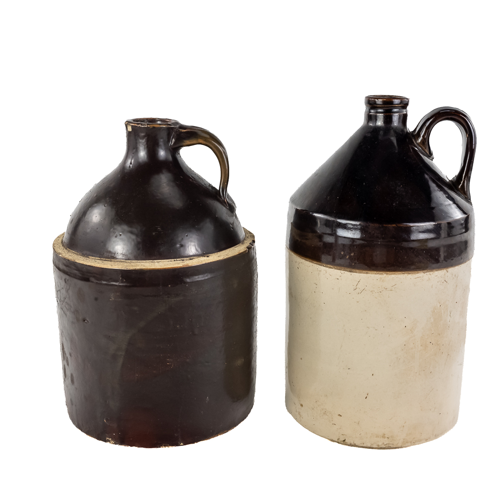 (2) Antique 1-Gallon Stoneware Jugs