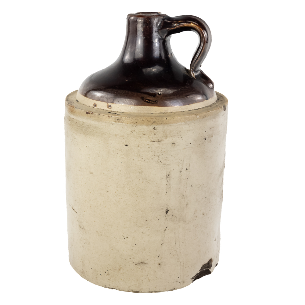 (2) Antique Two-Tone Stoneware Jugs