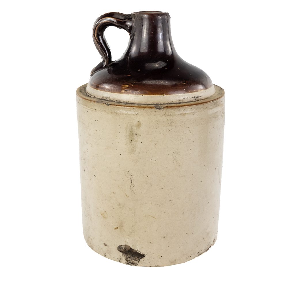 (2) Antique Two-Tone Stoneware Jugs