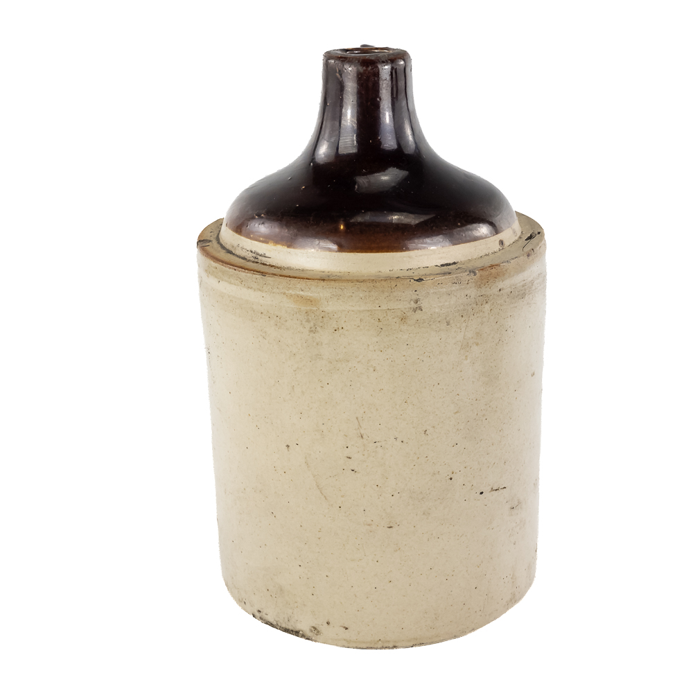 (2) Antique Two-Tone Stoneware Jugs