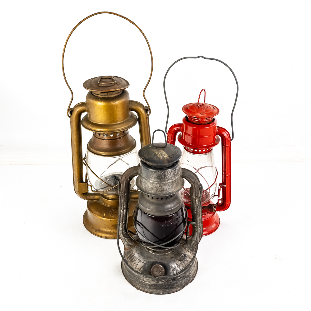 (3) Vintage Kerosene Lanterns