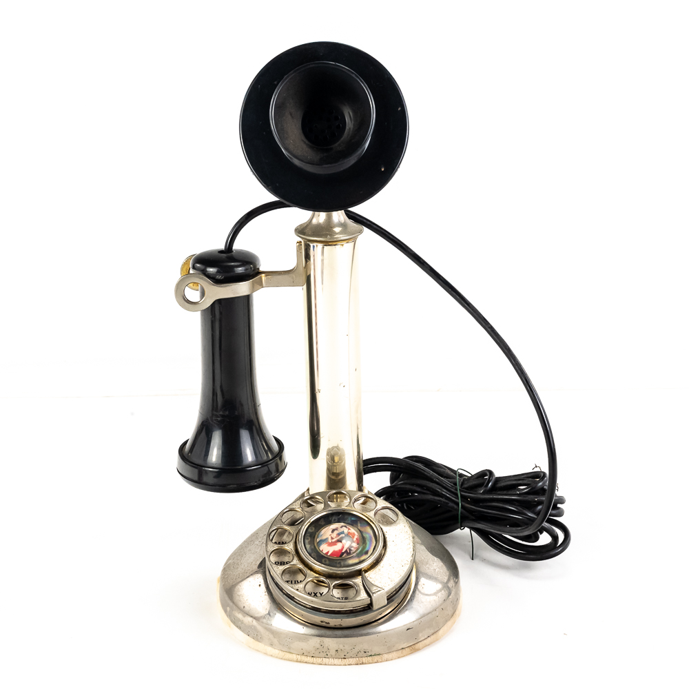 Vintage 1960s Candlestick Telephone & Bell Sign