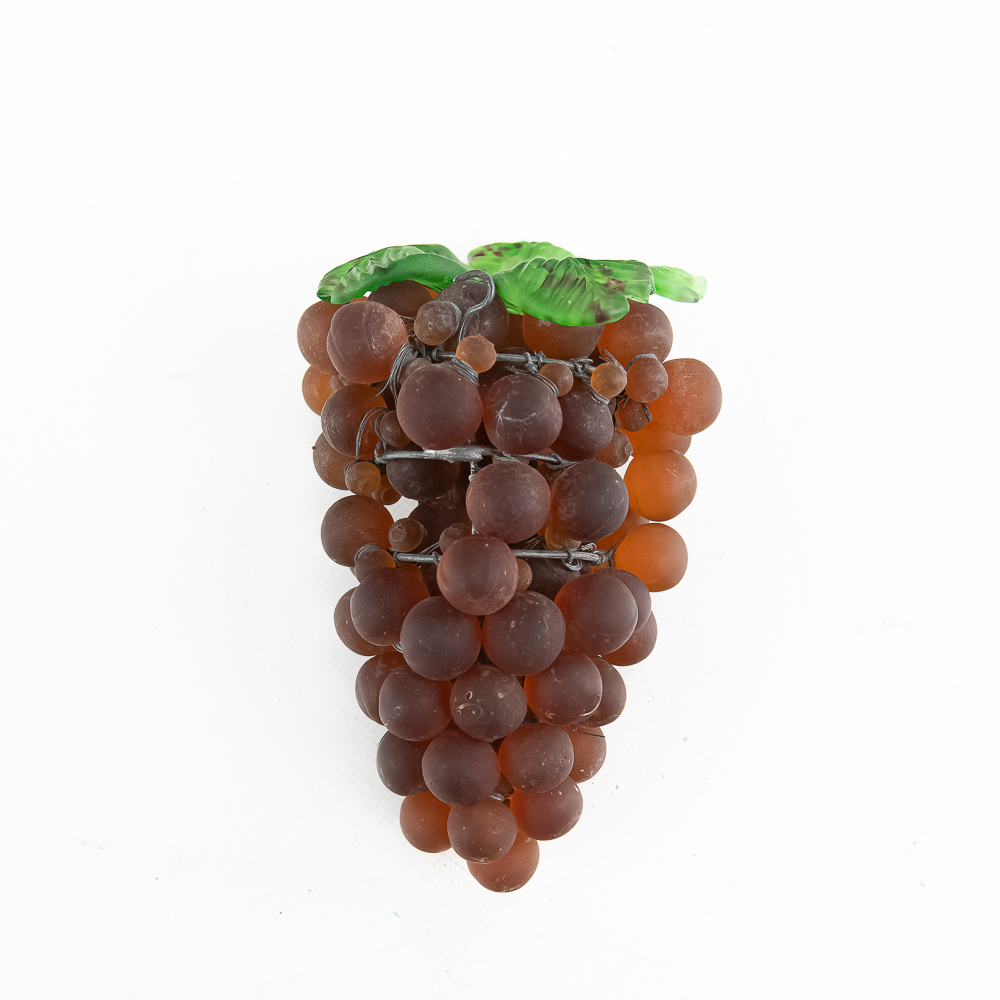 Slag Glass Shade, 5 yds Fringe, Grape Clusters
