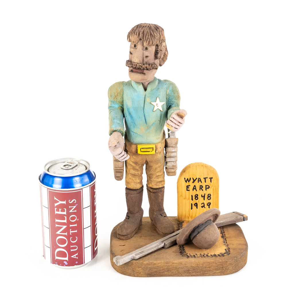 Hand-Carved Wooden Folk Art - Wyatt Earp