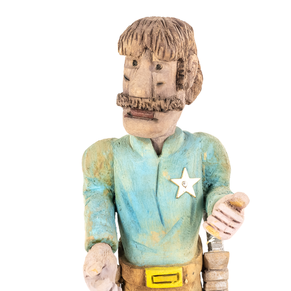Hand-Carved Wooden Folk Art - Wyatt Earp