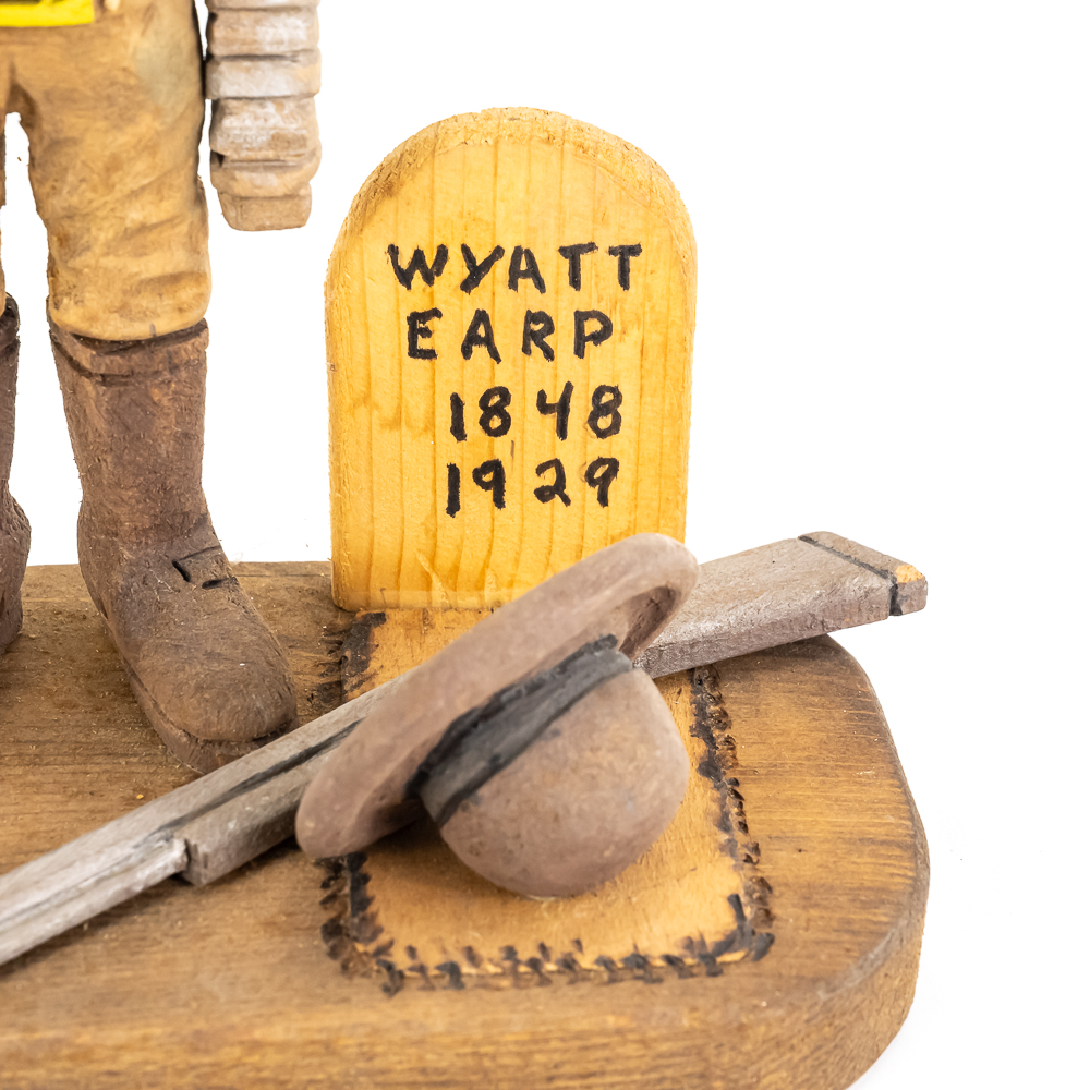Hand-Carved Wooden Folk Art - Wyatt Earp