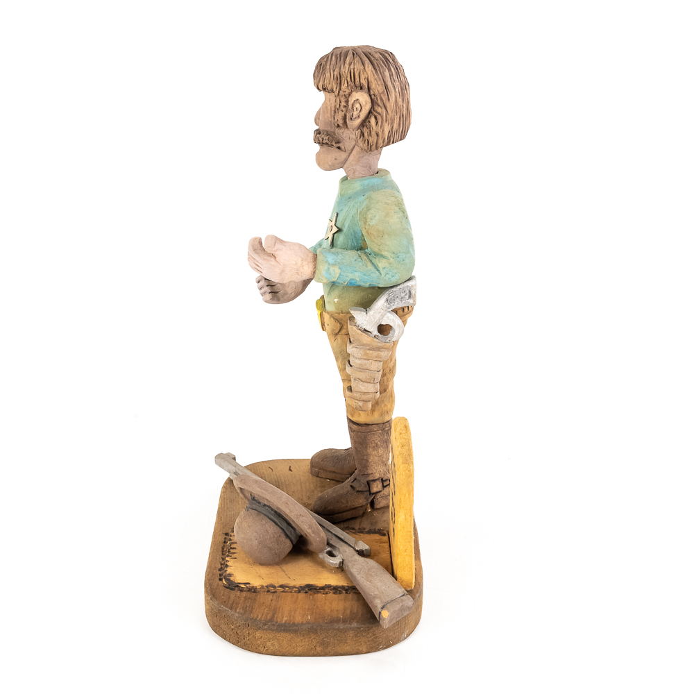 Hand-Carved Wooden Folk Art - Wyatt Earp