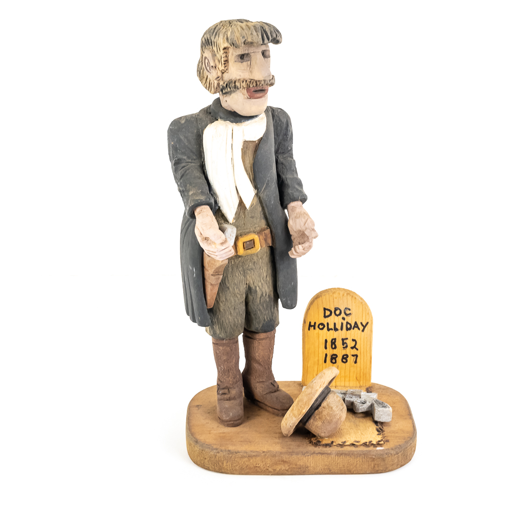 Hand-Carved Wooden Folk Art - Doc Holliday