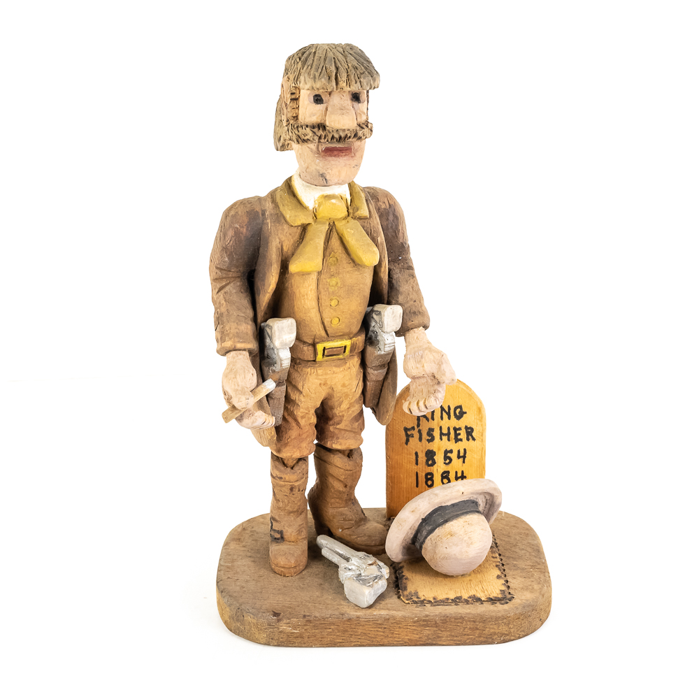 Hand-Carved Wooden Folk Art - John King Fisher