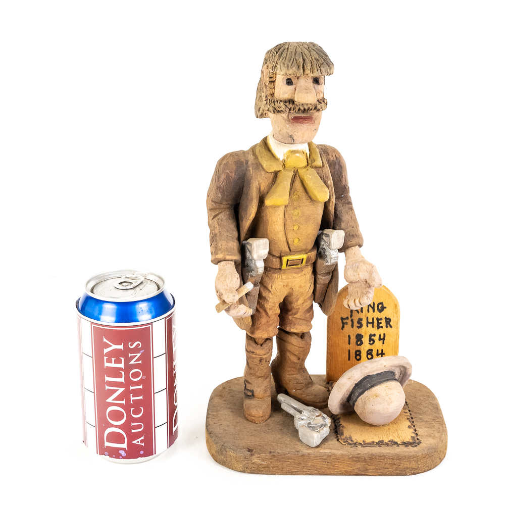Hand-Carved Wooden Folk Art - John King Fisher