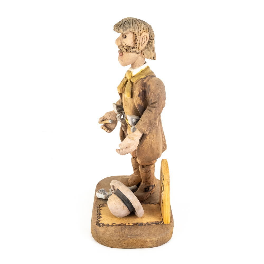 Hand-Carved Wooden Folk Art - John King Fisher