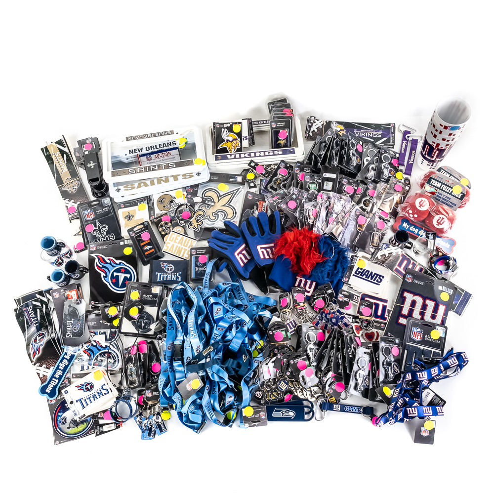 Collection of Assorted NFL NCAA Licensed Fan Gear+