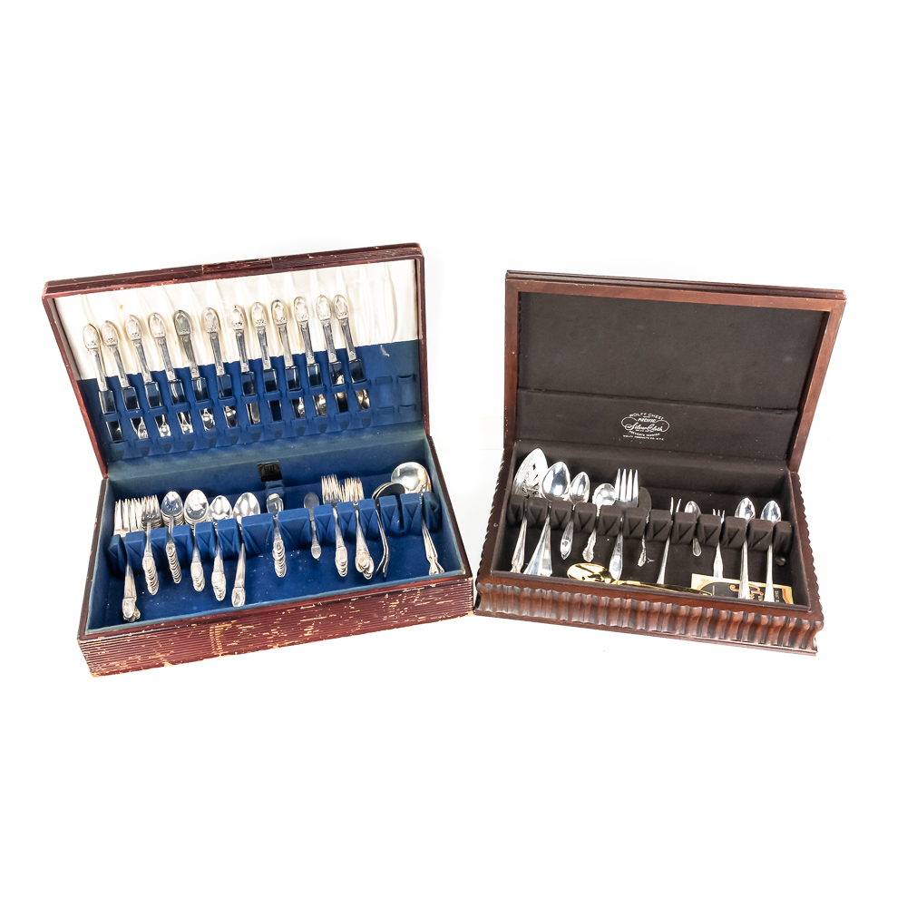 (2) Rogers & Bros Silver-Plated Flatware Sets