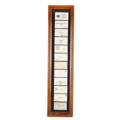 "Famous Business Cards" Framed Display Set, personalized corporate or professional business 
