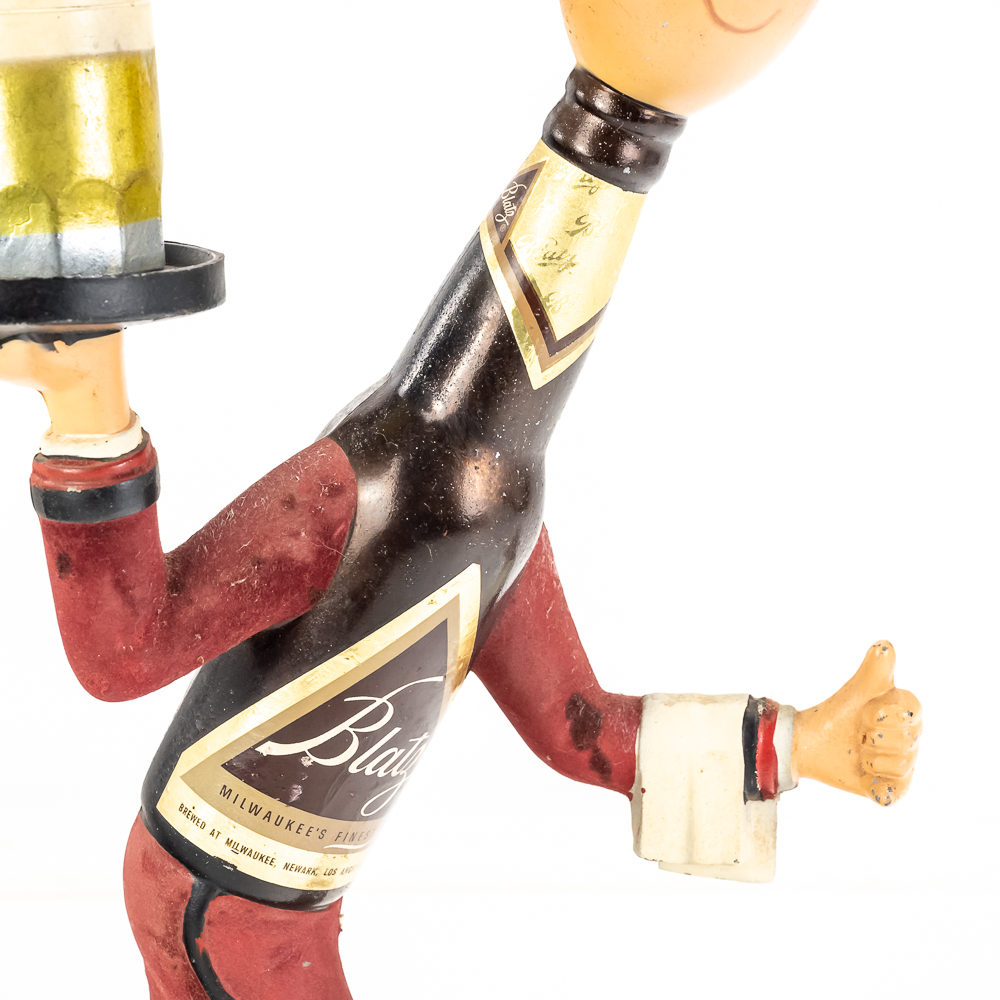 Vintage Blatz Beer Running Waiter Display Statue