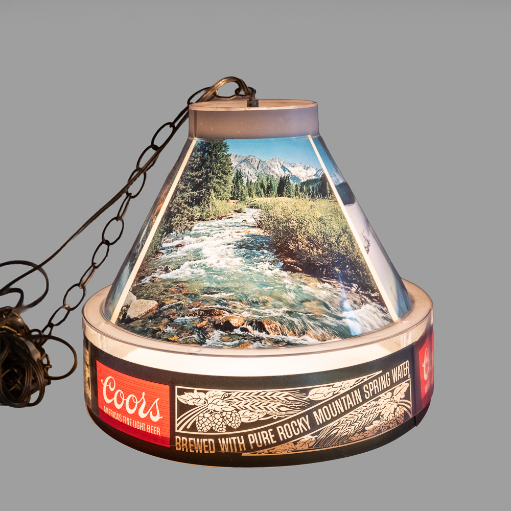 Vintage Coors Beer Cone Hanging Lamp