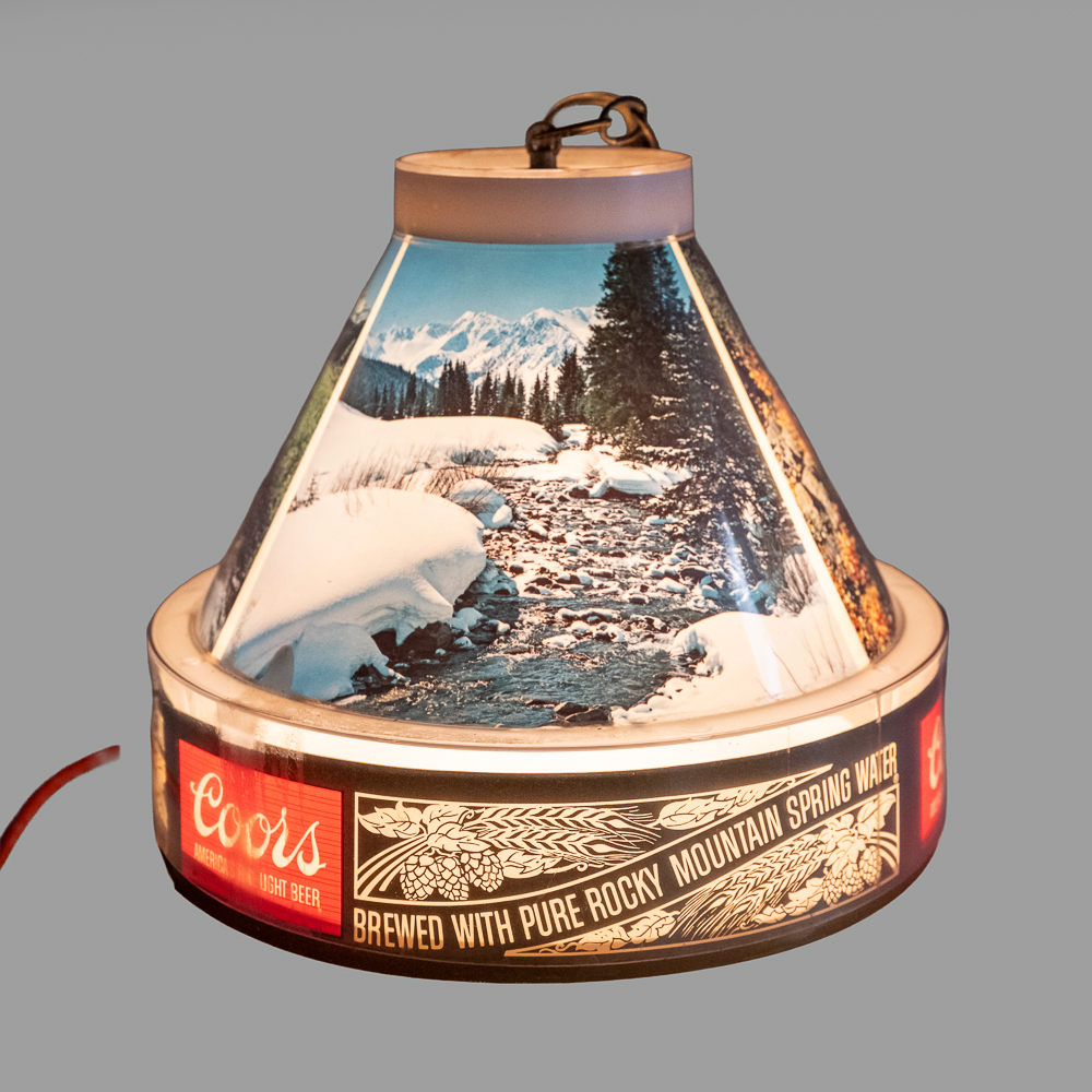 Vintage Coors Beer Cone Hanging Lamp